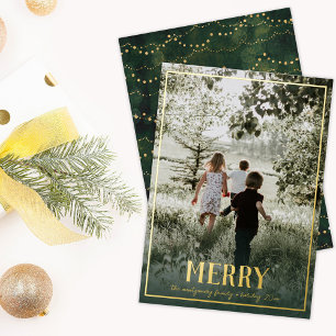 Gilded Merry Photo Foil Holiday Card