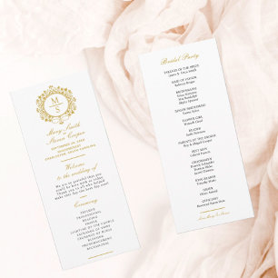 Gilded Monogram Wedding Program
