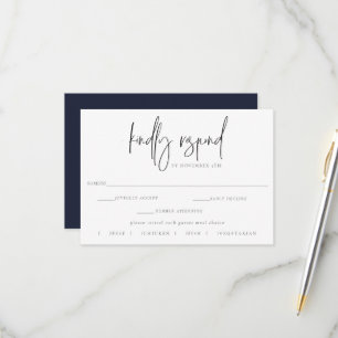 Gilded Moon Phase Wedding RSVP Meal Choice Card