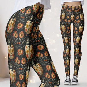 Gilded Nature Scholar Botanical Beetle Leggings