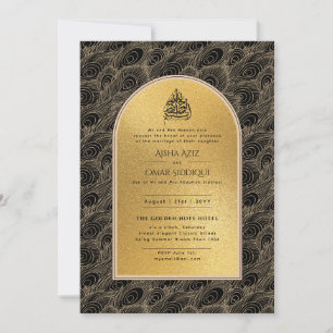 Gilded Nikah Wedding Invitation Chic Islamic Gold