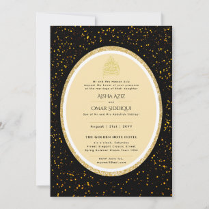 Gilded Nikah Wedding Invitation Chic Islamic Gold
