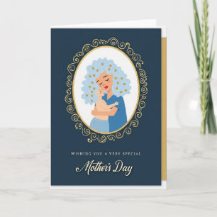 Gilded Oval Mothers Love Card