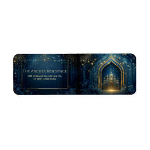 Gilded Palace Arch Midnight Fantasy Return Address Label
