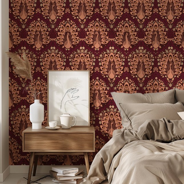 Gilded Peacocks Art Nouveau Wallpaper (Creator Uploaded)