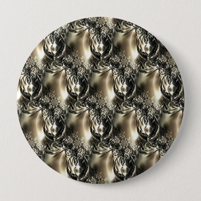 Gilded Pearls 10 Cm Round Badge (Front)