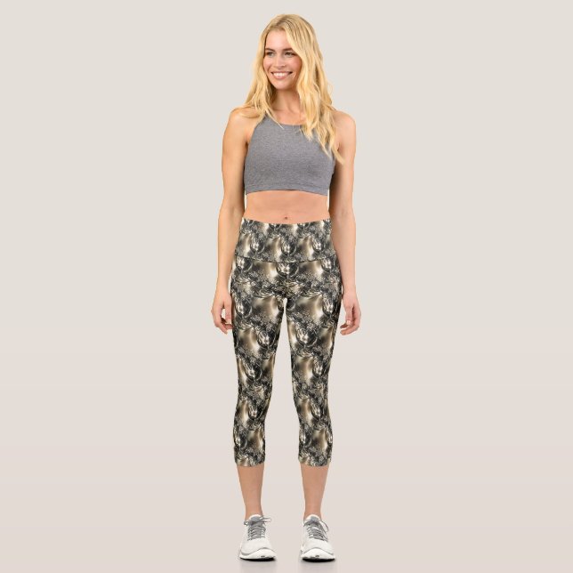 Gilded Pearls Capri Leggings (Front)