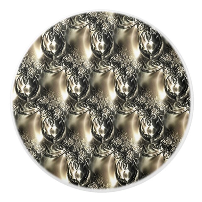 Gilded Pearls Ceramic Knob (Front)