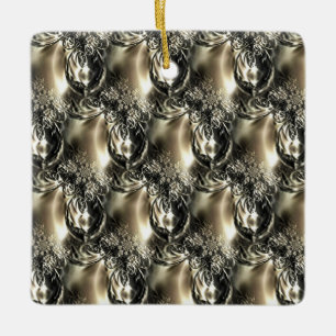 Gilded Pearls Ceramic Ornament