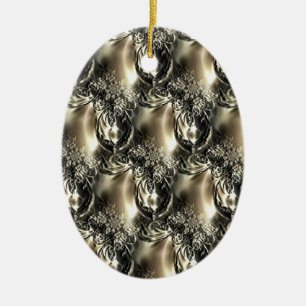 Gilded Pearls Ceramic Ornament