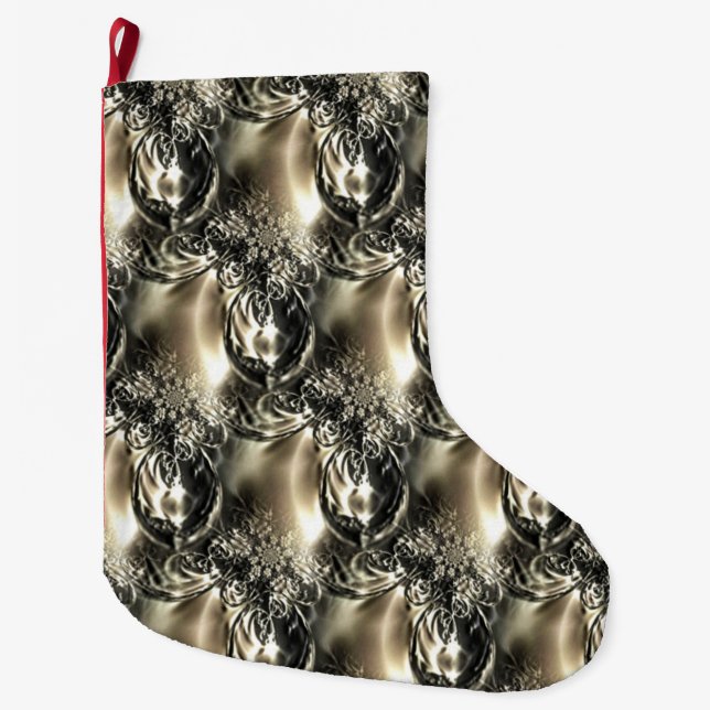 Gilded Pearls Large Christmas Stocking (Front)