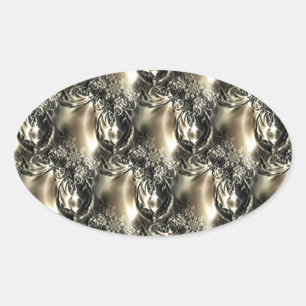 Gilded Pearls Oval Sticker