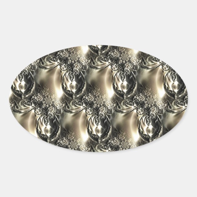 Gilded Pearls Oval Sticker (Front)