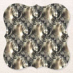 Gilded Pearls Paper Coaster