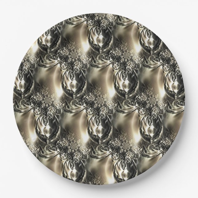 Gilded Pearls Paper Plate (Front)