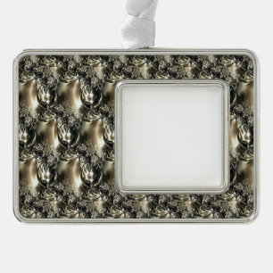 Gilded Pearls Silver Plated Framed Ornament