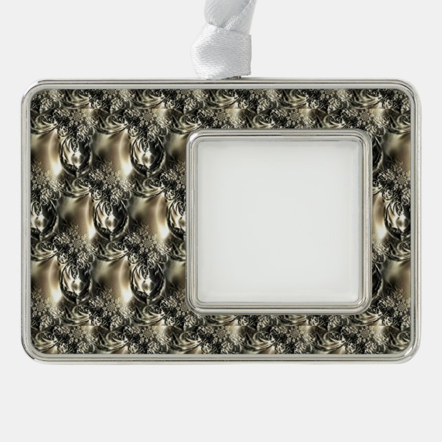 Gilded Pearls Silver Plated Framed Ornament (Front)