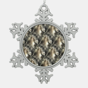 Gilded Pearls Snowflake Pewter Christmas Ornament
