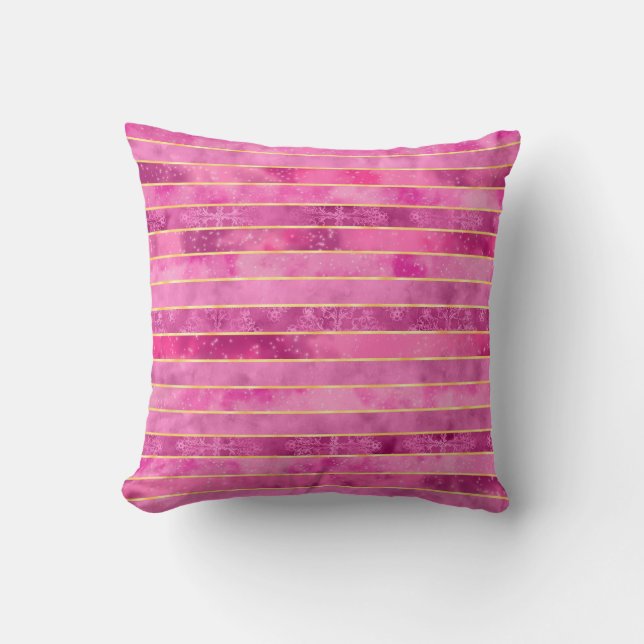 Gilded Pink Cosmic Tapestry Cushion (Front)
