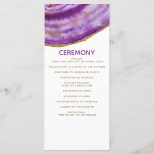 Gilded Purple Agate Wedding programs
