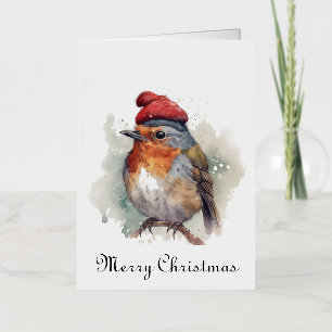 Gilded Robin Christmas Correspondence Foil Holiday Card