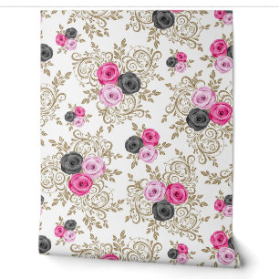 Gilded Rose Garden Wallpaper