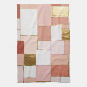 Gilded Rose Geometry Tea Towel