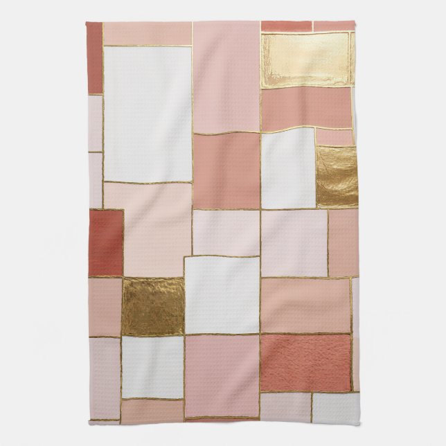 Gilded Rose Geometry Tea Towel (Vertical)
