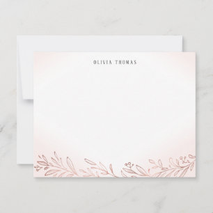 Gilded rose gold botanical personalised Stationery Card