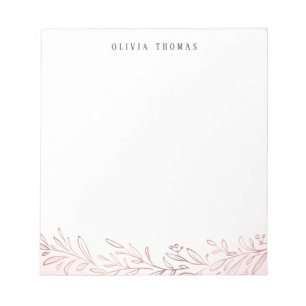 Gilded rose gold botanical personalised Stationery Notepad