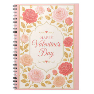 Gilded Rose Valentine Romance Notebook