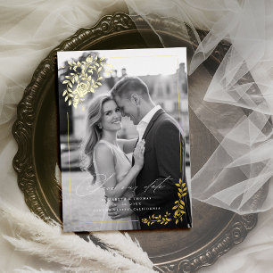Gilded Roses Formal Photo Wedding Save the Date