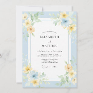 Gilded Sky Butter Wildflower Wedding Invitation