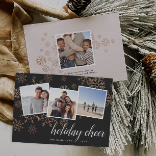 Gilded Snow   Holiday Photo Collage Card