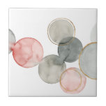 Gilded Spheres Ceramic Tile<br><div class="desc">Gilded Spheres I by Grace Popp. Features watercolor grey and pink circles in varying sides.</div>