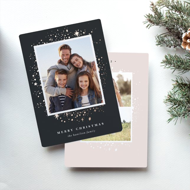 Gilded Stars | Christmas Photo Foil Holiday Card (Creator Uploaded)