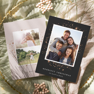 Gilded Stars   Holiday Photo Card