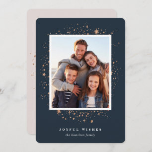 Gilded Stars   Holiday Photo Card