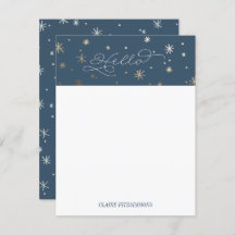 Gilded Stars Personal Stationery, Night Sky Card