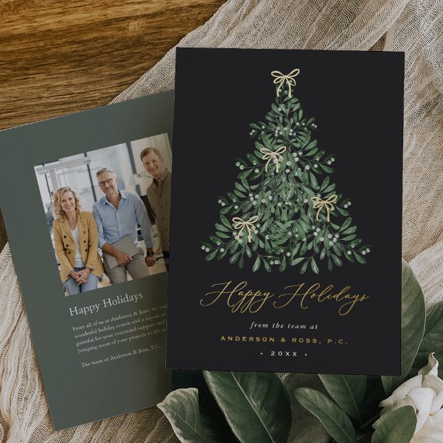 Gilded Tree Double Sided Corporate Foil Holiday Card (Creator Uploaded)