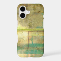 Gilded Turquoise and Green Abstract Painting