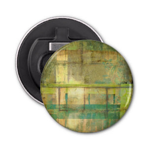 Gilded Turquoise and Green Abstract Painting Bottle Opener