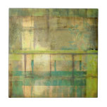 Gilded Turquoise and Green Abstract Painting Ceramic Tile<br><div class="desc">An abstract painting by Jennifer Goldberger that utilises shades of gilded turquoise and green to create a warm,  familiar feeling. A nice stroll through the woods during the spring or summer would yield some of these same colours. Bring the gift of nature to your home by purchasing this piece!</div>