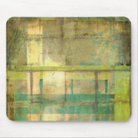 Gilded Turquoise and Green Abstract Painting