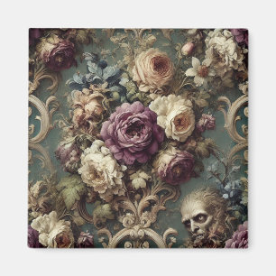 Gilded Unease – Gothic Victorian Floral Design Magnet