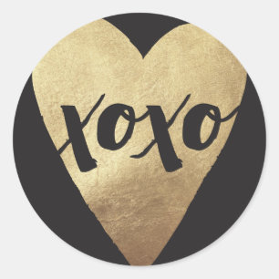 Gilded XOXO Valentine's Day Sticker - Black