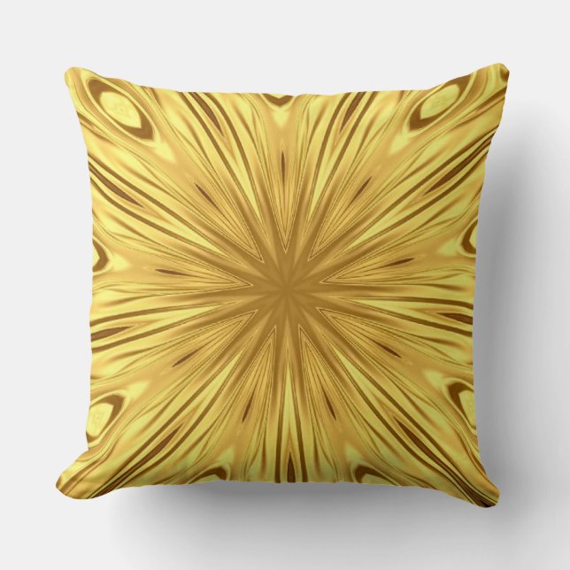 Gilded Zenith: Opulent Swirl Crimson | Gold Luxury Cushion (Front)