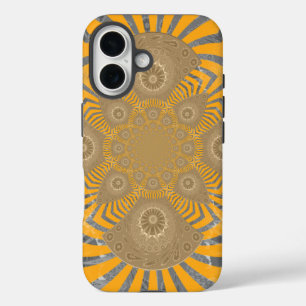 Gilded Zephyr: Elegance in Golden Yellow & Chrome iPhone 16 Case