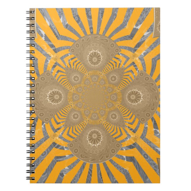 Gilded Zephyr: Elegance in Golden Yellow & Chrome Notebook (Front)
