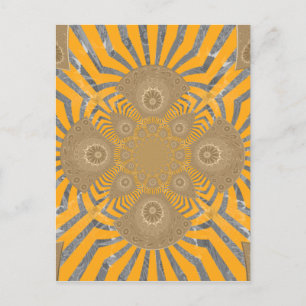 Gilded Zephyr: Elegance in Golden Yellow & Chrome Postcard